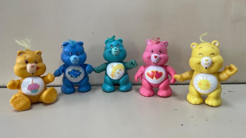 5 vintage poseable Care Bears - Troetelbeertjes, Ophalen of Verzenden, Gebruikt