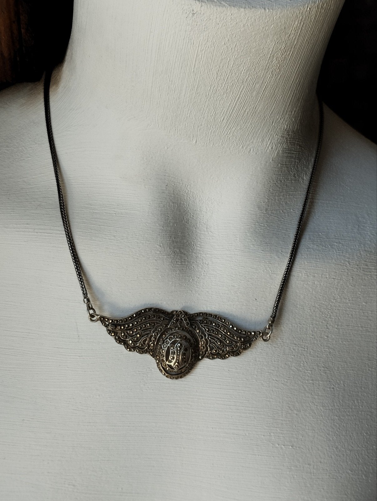 collier art déco en argent, Enlèvement ou Envoi, Argent, Argent