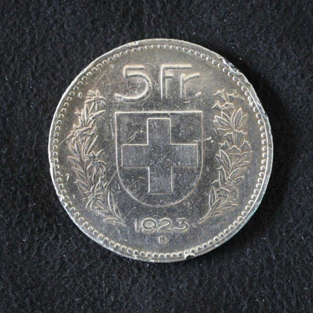 5 Zwitserse Frank 1923, Postzegels en Munten, Ophalen, Overige landen, Losse munt, Zilver