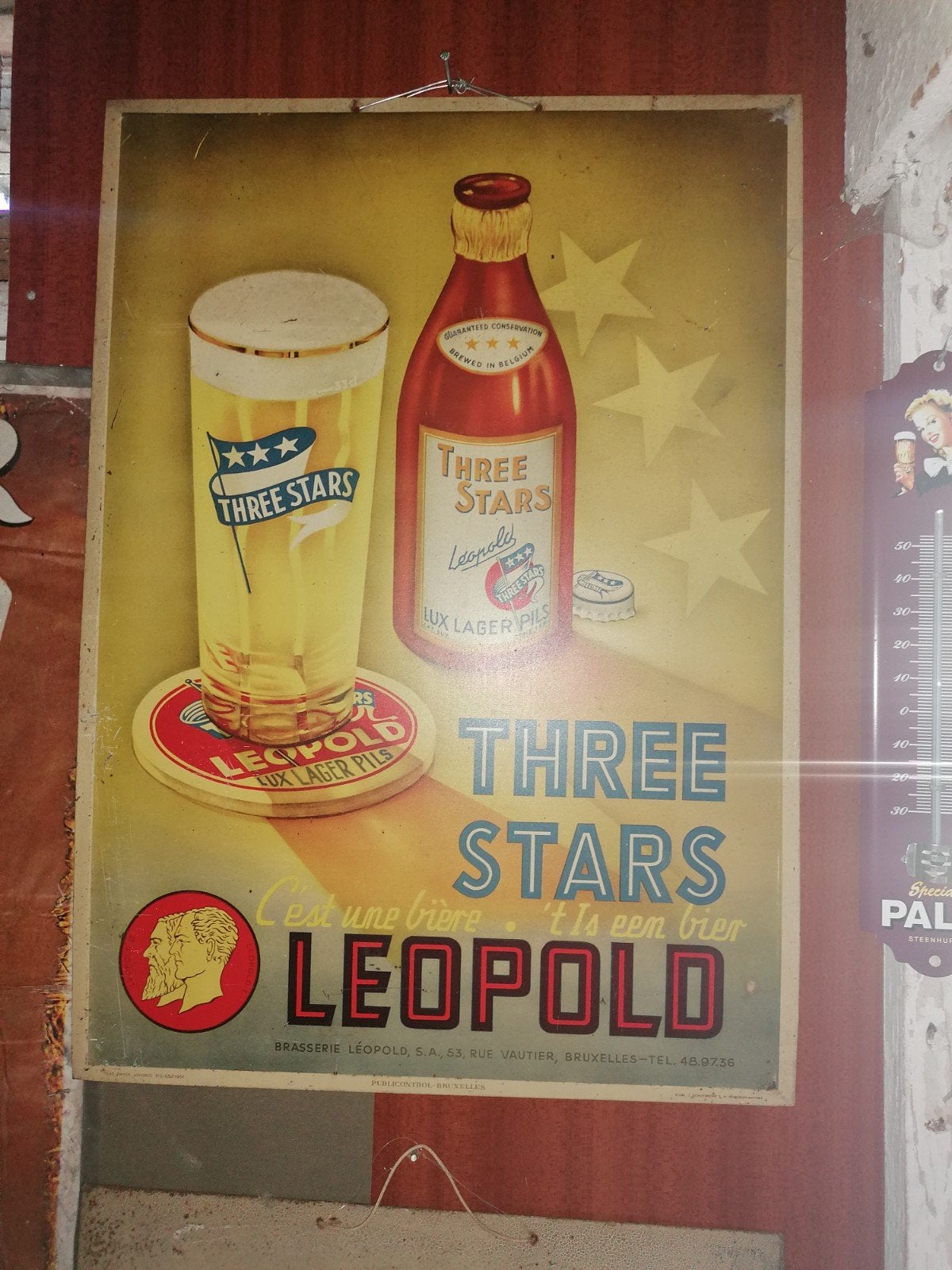 beau vieux Léopold. Assiette à bière en étain, Enlèvement ou Envoi