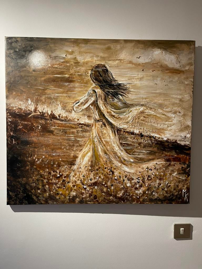 Vrij groot modern sensueel schilderij Mk Art, Antiek en Kunst, Ophalen
