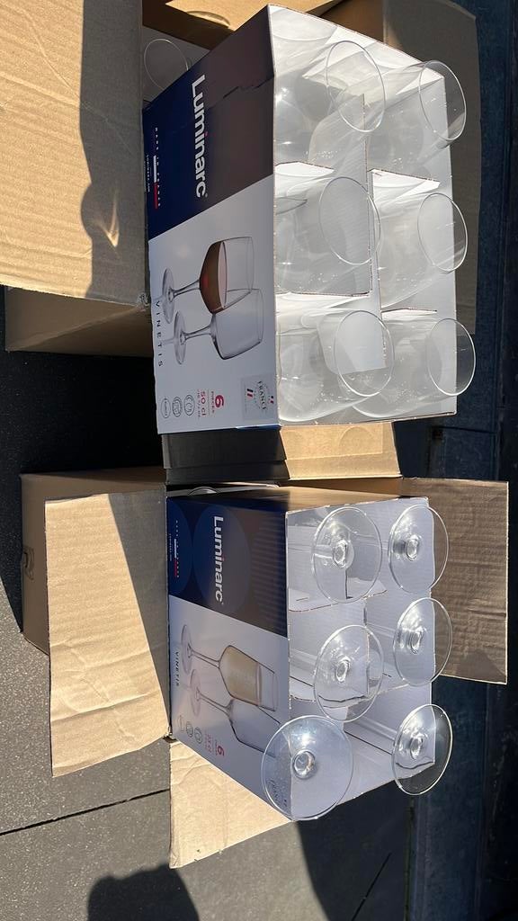 Luminarc 24 verres a vin 50 cl et 24 flûtes champagne  23 cl, Ophalen, Nieuw, Overige typen