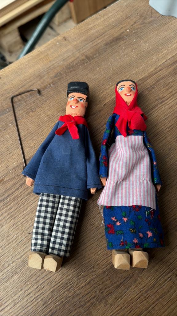 Authentiques petites marionnettes Tchantches et Nanesse bois, Collections, Maisons de poupées & Accessoires, Comme neuf, Enlèvement