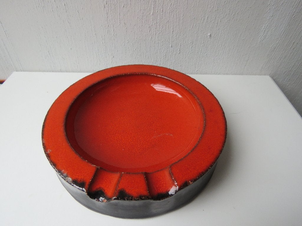 Cendrier en céramique Perignem couleur orange foncé, Antiquités & Art, Enlèvement ou Envoi