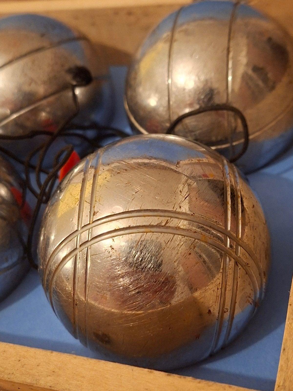 Luxe Houten Jeu de Boules Set / Petanque (6 metalen ballen), Trois ou quatre joueurs, Envoi, Utilisé, Bigmat