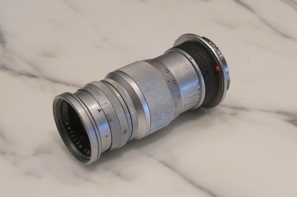 Leica Elmar 90mm/ f4 M mount, Ophalen of Verzenden, 1960 tot 1980, Lens of Lenzen