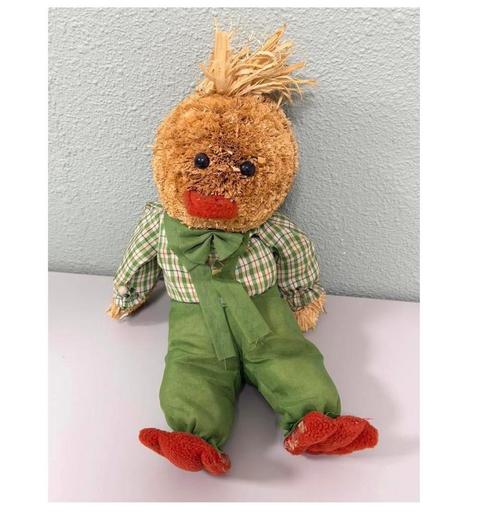 Canard vintage fait main - 40cm - paille rafia poupée unique, Enlèvement ou Envoi