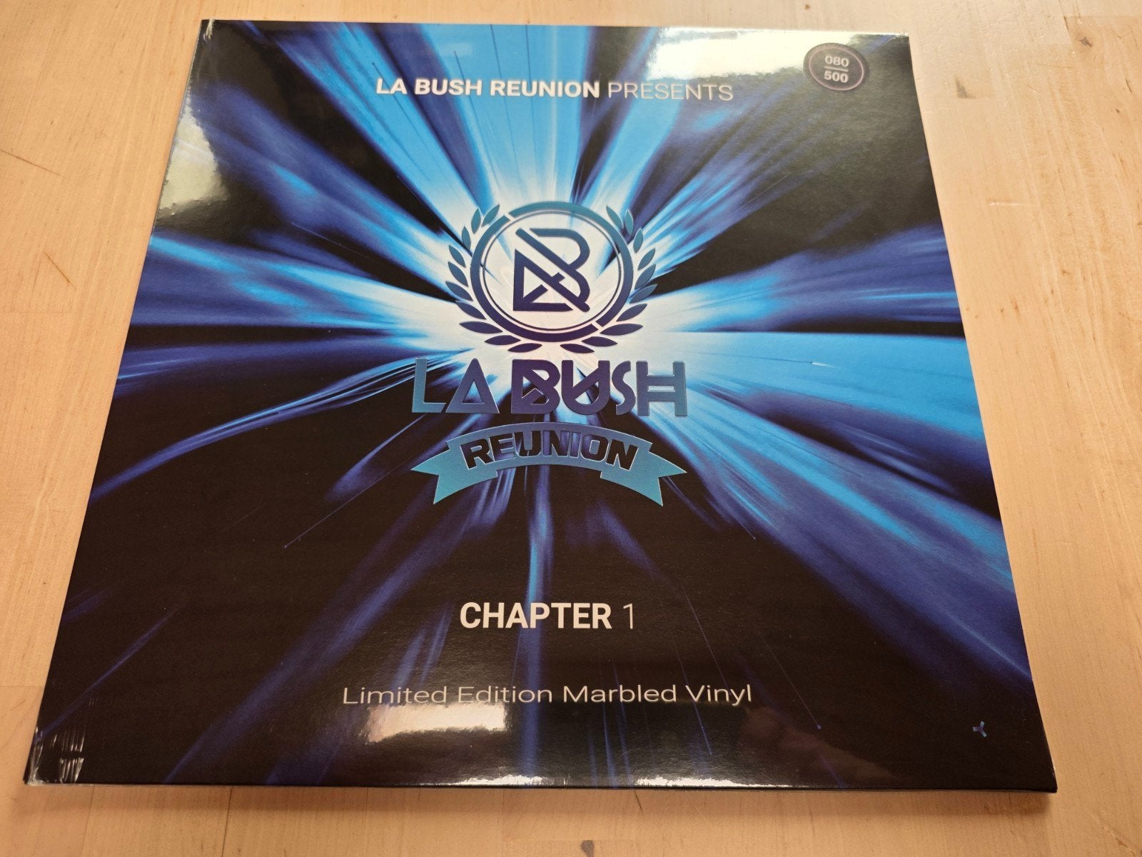 Vinyl 12" La Bush Reunion Chap 1 blauw marmer, Cd's en Dvd's, Vinyl | Dance en House, Ophalen of Verzenden