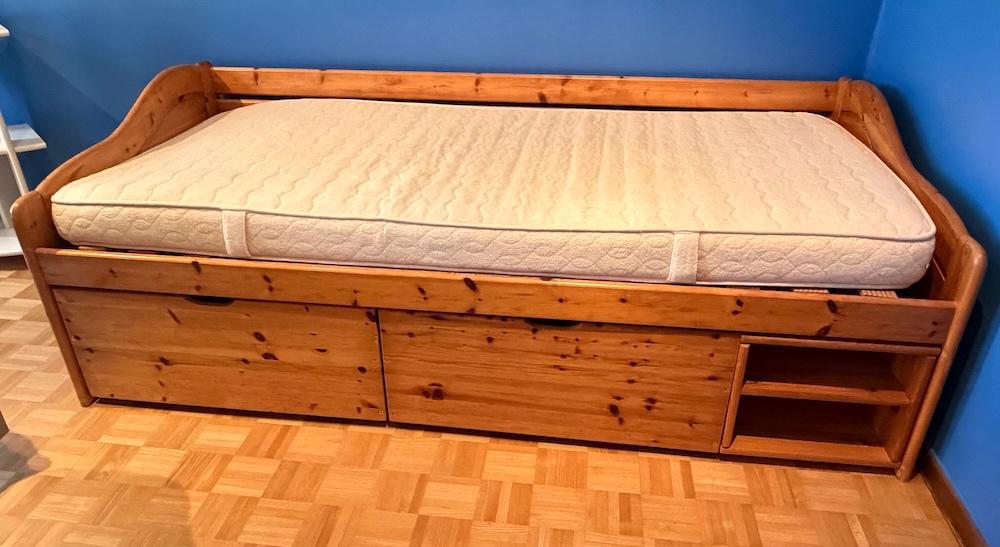 Lit 1 personne en bois, 90 cm, Une personne, Brun, Enlèvement