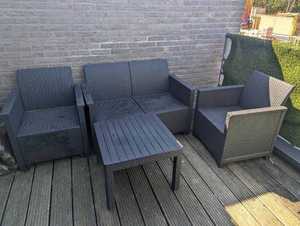 Tuinset, Ophalen, 4 zitplaatsen, Gebruikt, Rotan