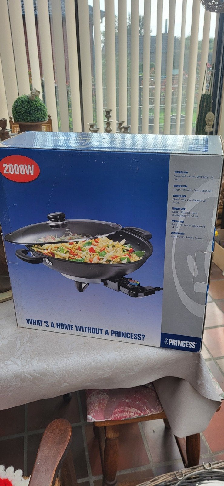 Elektrische wok, doorsnede 34 cm, 2000W, Ophalen