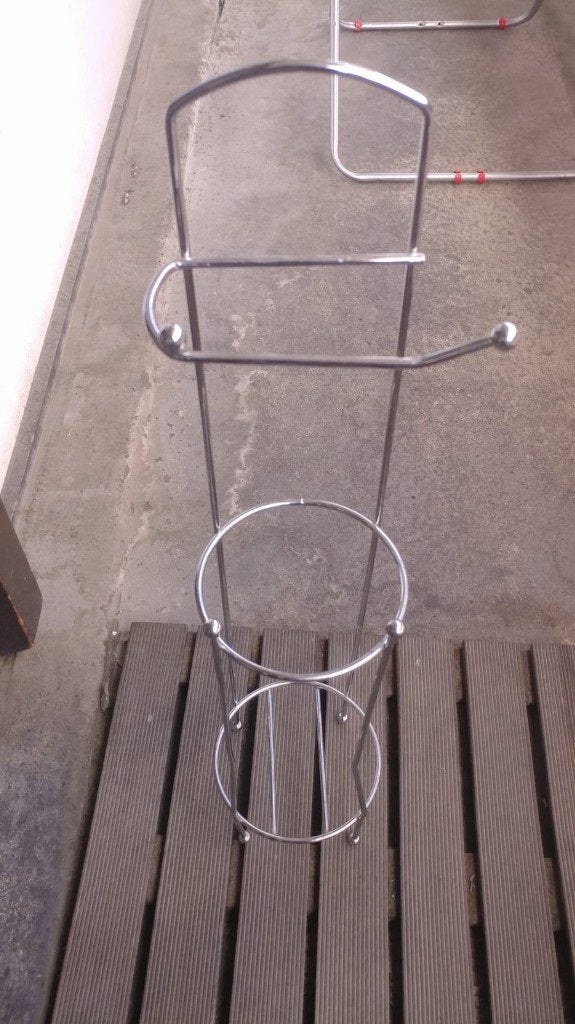 Porte-Rouleau de Toilette sur Pied en Chrome avec Réserve, Comme neuf, Accessoire de toilettes, Enlèvement, Gris