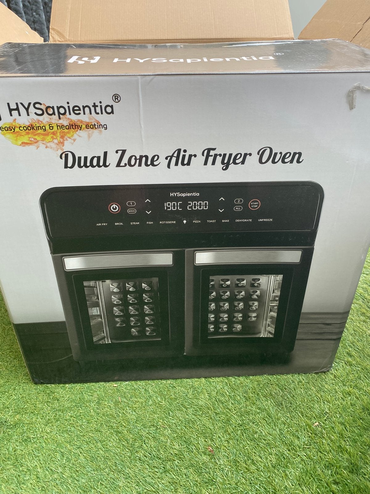 Friteuse à air à deux zones HysaPientia 22 L et mini-four, Enlèvement ou Envoi, Neuf, Friteuse à air XXL, 1500 grammes ou plus