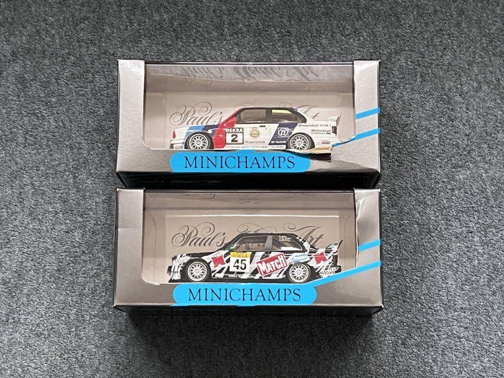 2x BMW E30 M3: DTM 1990 #2 + 24h Spa Francorchamps 1994 #45, Enlèvement ou Envoi, Utilisé, Voiture, MiniChamps