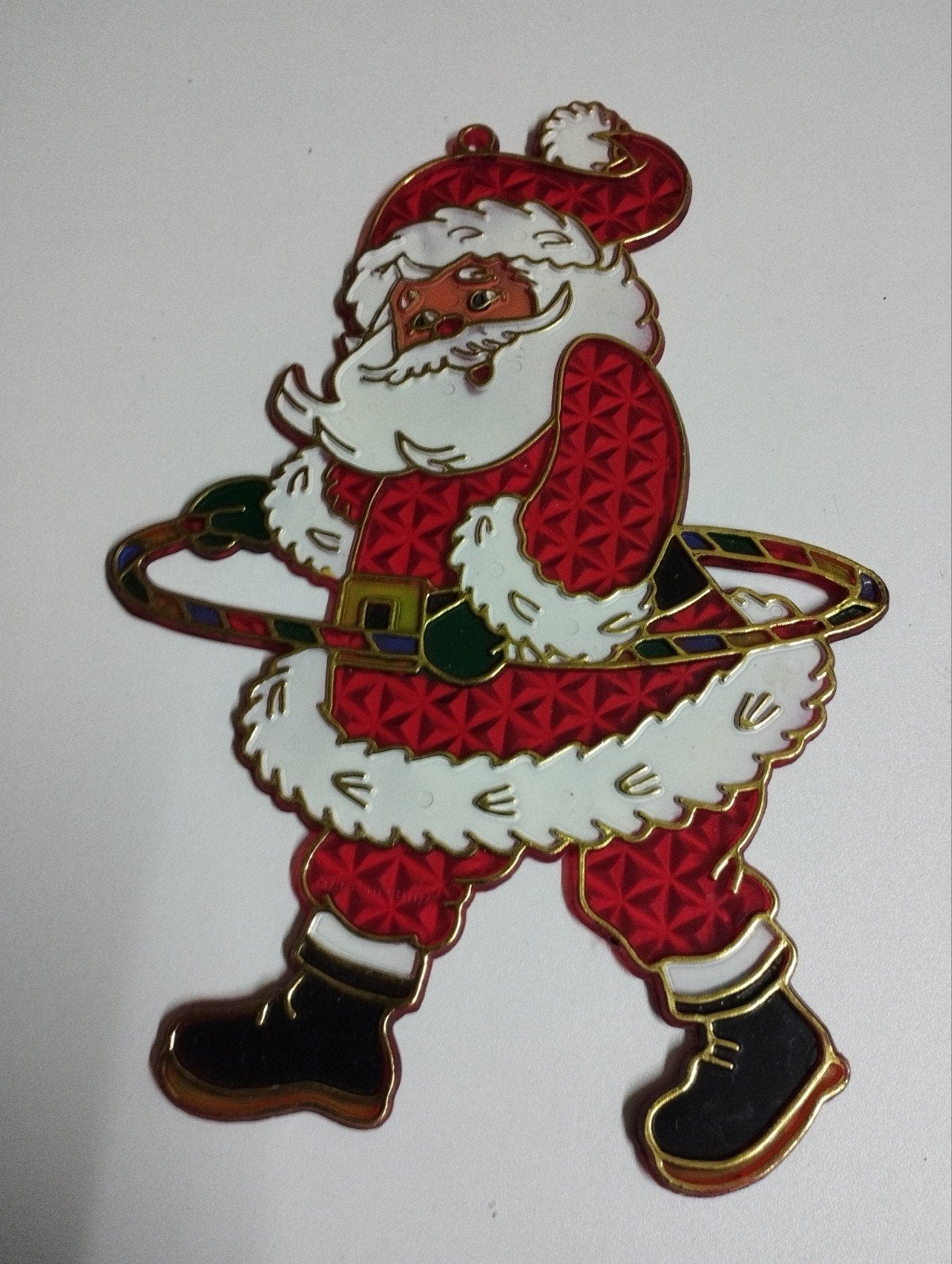 een kerstman om aan de ruit te hangen kleur rood en wit, Diversen, Ophalen