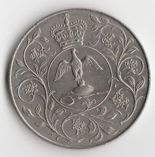 25 Nieuwe Pence - Zilver Jubileum Elizabeth II 1977, Ophalen of Verzenden, Overige landen, Losse munt, Zilver