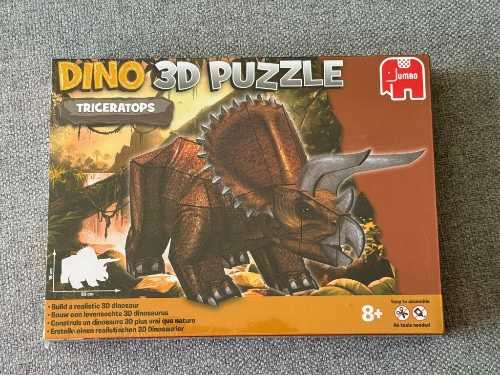 149. Puzzel - Dino 3D Puzzel - Triceratops NIEUW, Ophalen of Verzenden, Meer dan 50 stukjes, Nieuw, 6 jaar of ouder