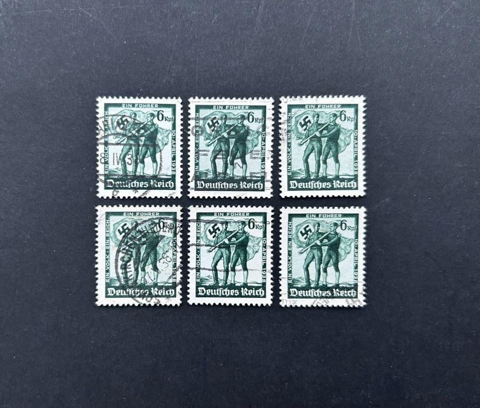 Duitse postzegel 1938 - Volksabstimmung (6st), Postzegels en Munten, Postzegels | Europa | Duitsland, Gestempeld, Duitse Keizerrijk