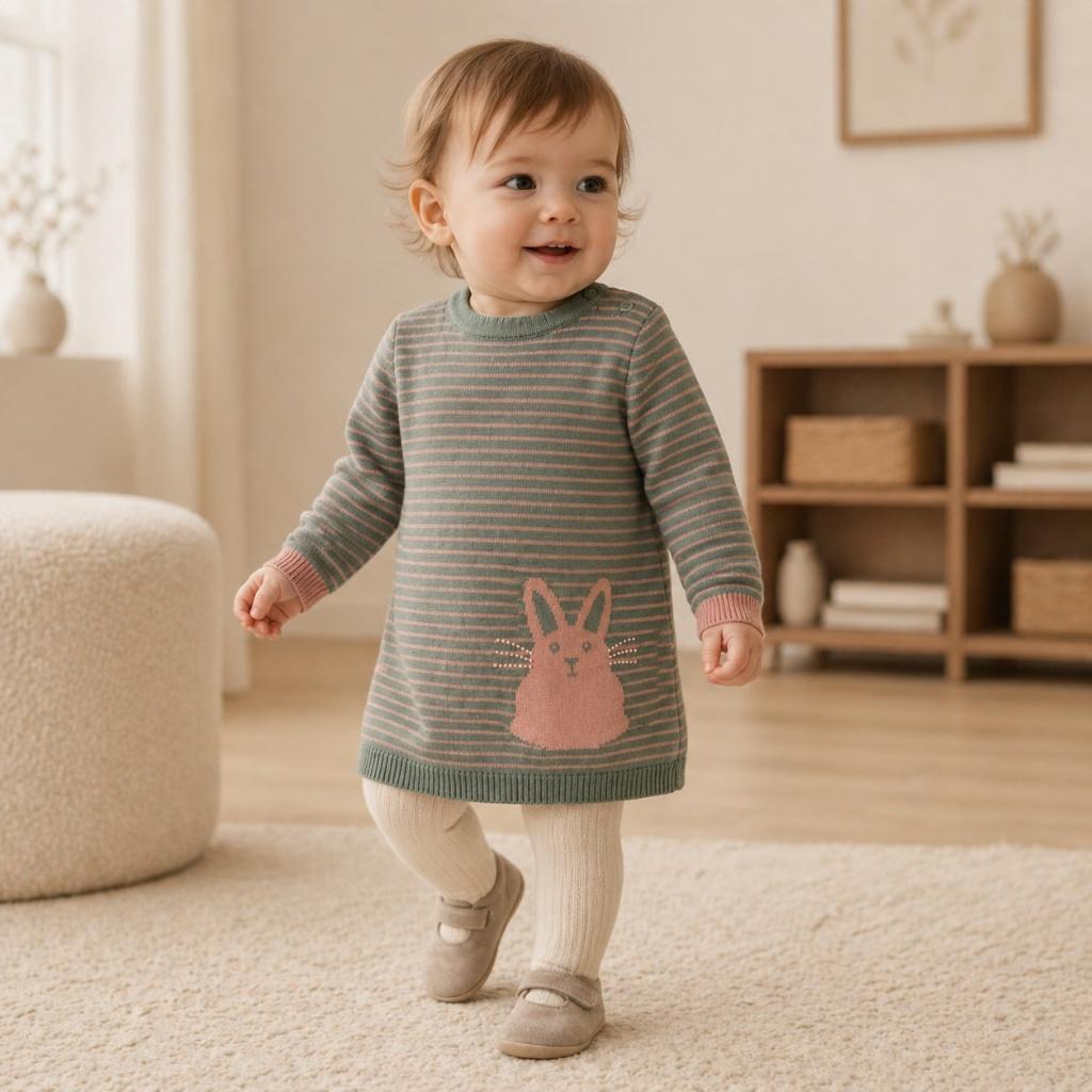 Pull Cecili pour bébé fille à rayures et lapin, Enfants & Bébés, Vêtements de bébé | Taille 80, Envoi, Neuf, Fille, Pull ou Veste