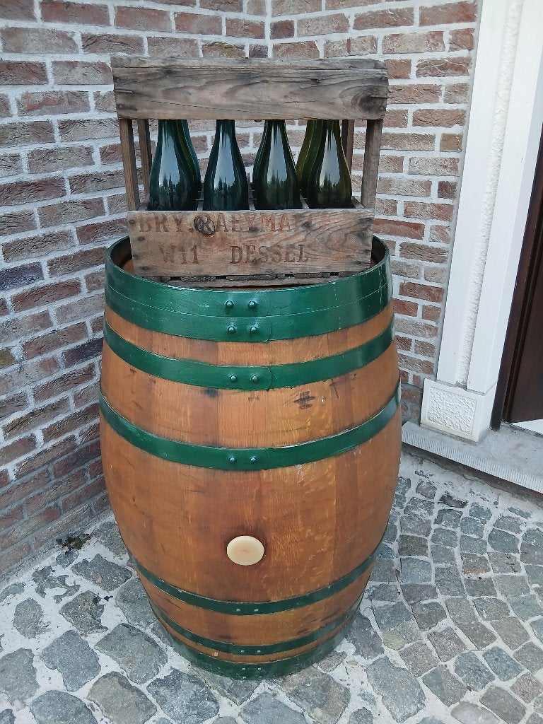 wijnvat & gratis bak met flessen &  mancave, 150 liter of meer, Ophalen, Zo goed als nieuw, Hout