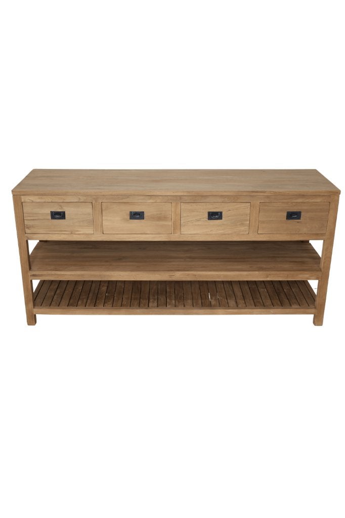 massief houten lang badkamermeubel 180, Neuf, 25 à 50 cm, Enlèvement ou Envoi, Moins de 100 cm