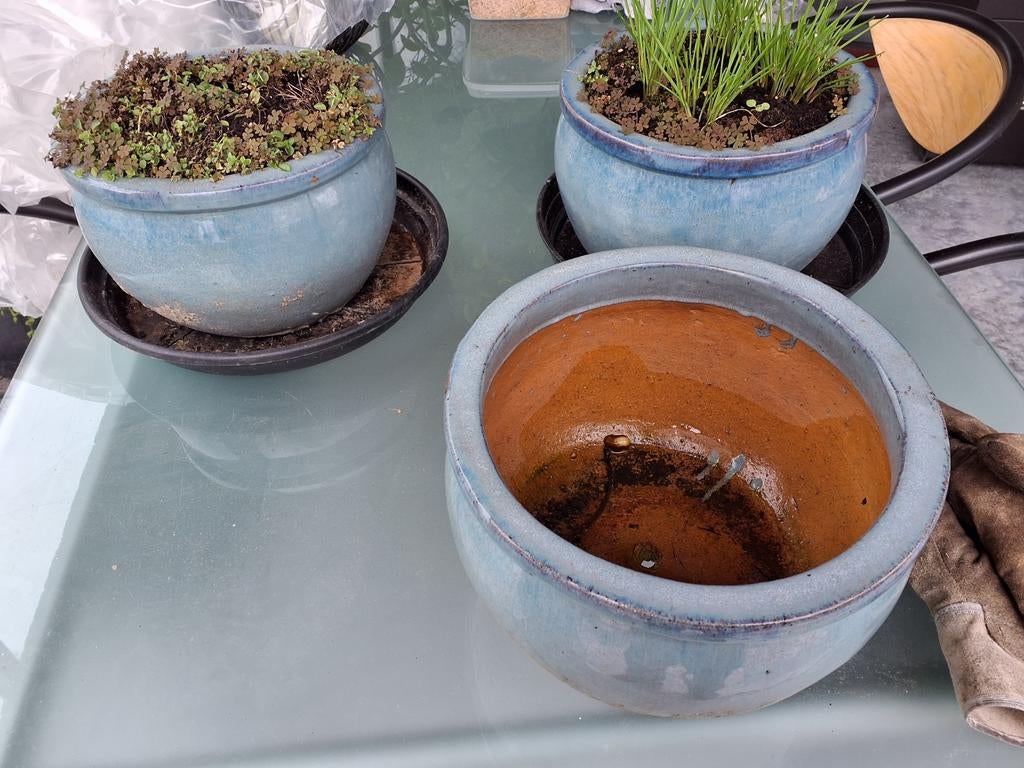 Supermooie stenen bloempot 29Dx18H vorstresistent, Tuin en Terras, Ophalen