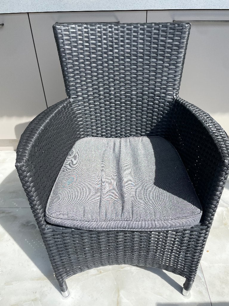 4 teak tuinstoelen kunststof, Tuin en Terras, Ophalen, Zo goed als nieuw, Kunststof