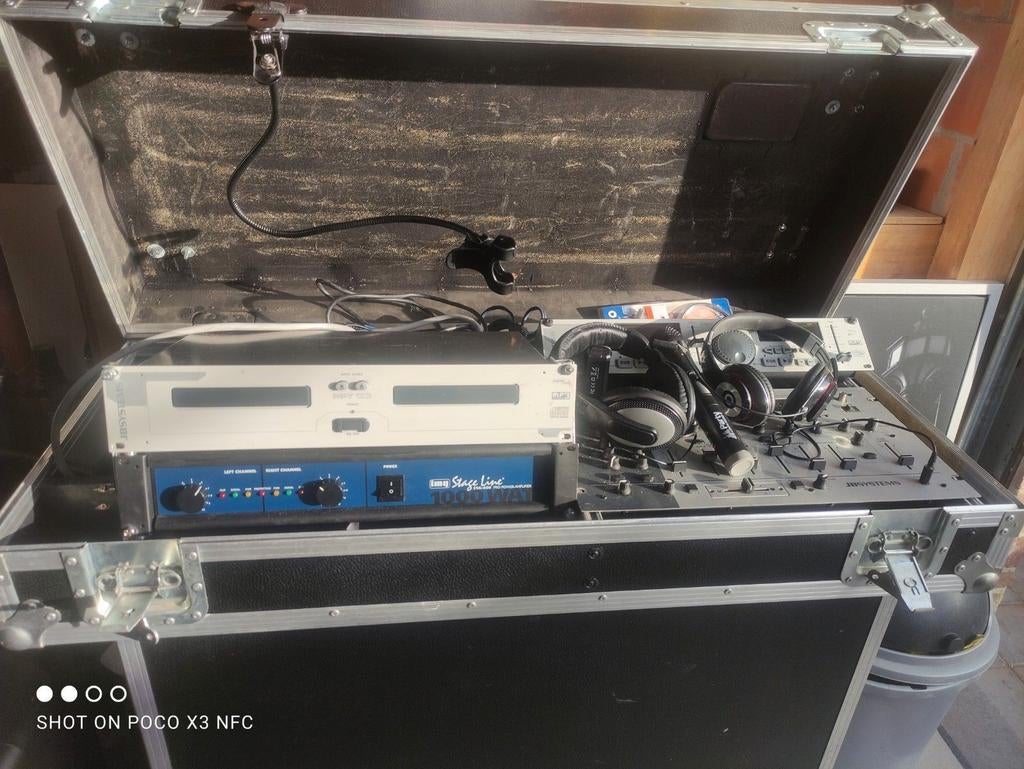 Komplete  dj set 2x 400w  met stage Line/dubbel cd jb system, Ophalen of Verzenden