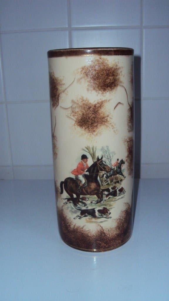 oude vaas met jacht motief 1950, Antiek en Kunst, Ophalen of Verzenden