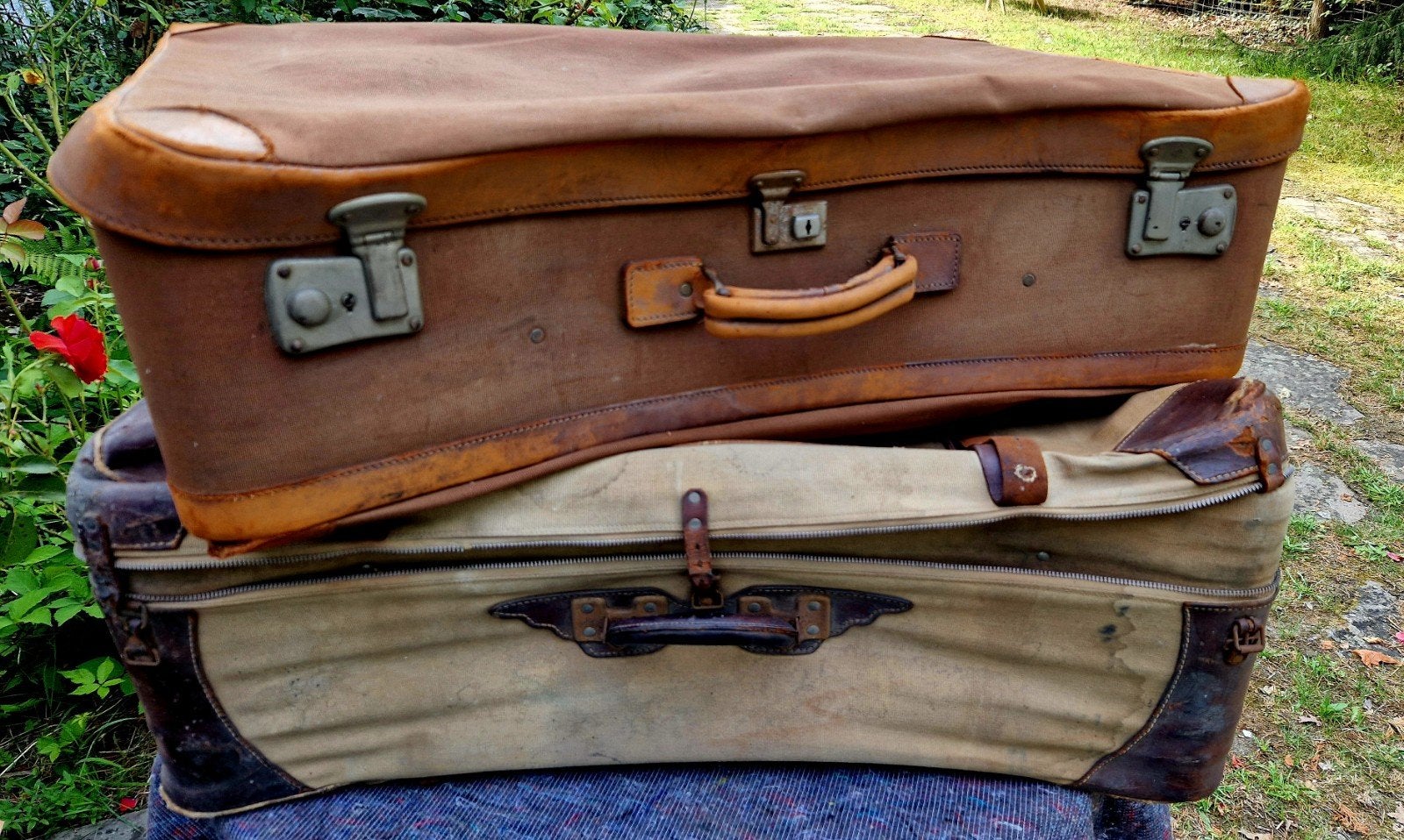 2x antieke vintage reiskoffer, Handtassen en Accessoires, Koffers, Ophalen, Gebruikt