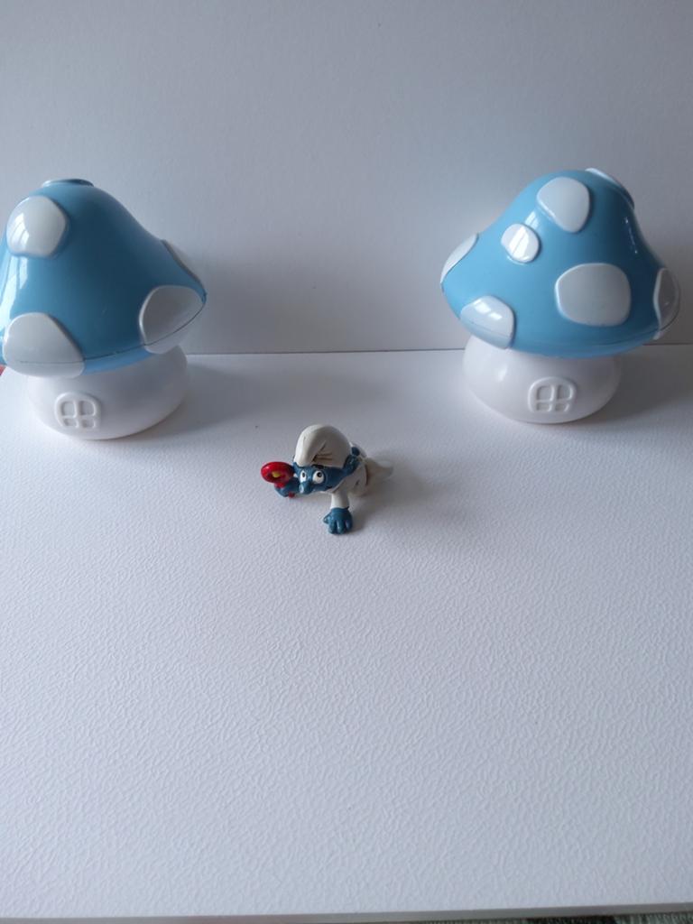Babysmurf met rammelaar, Verzamelen, Smurfen, Ophalen of Verzenden, Gebruikt, Babysmurf, Poppetje, Figuurtje of Knuffel
