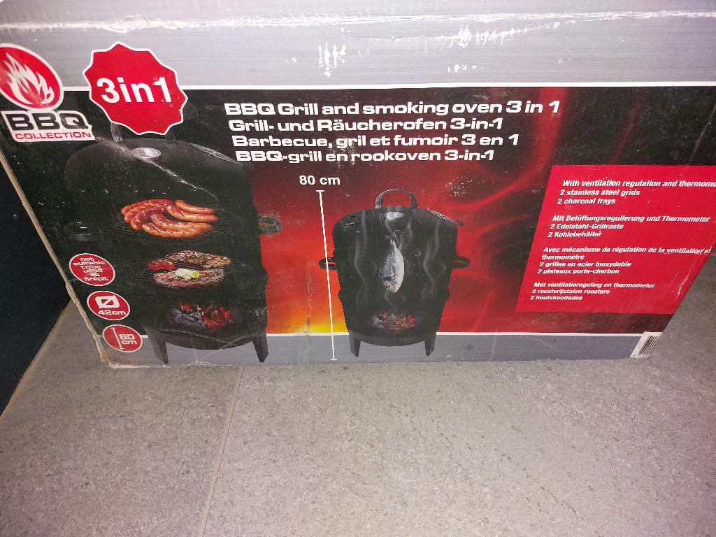Barbecue, gril et fumoir 3 en 1, neuf, Enlèvement, Neuf, BBQ