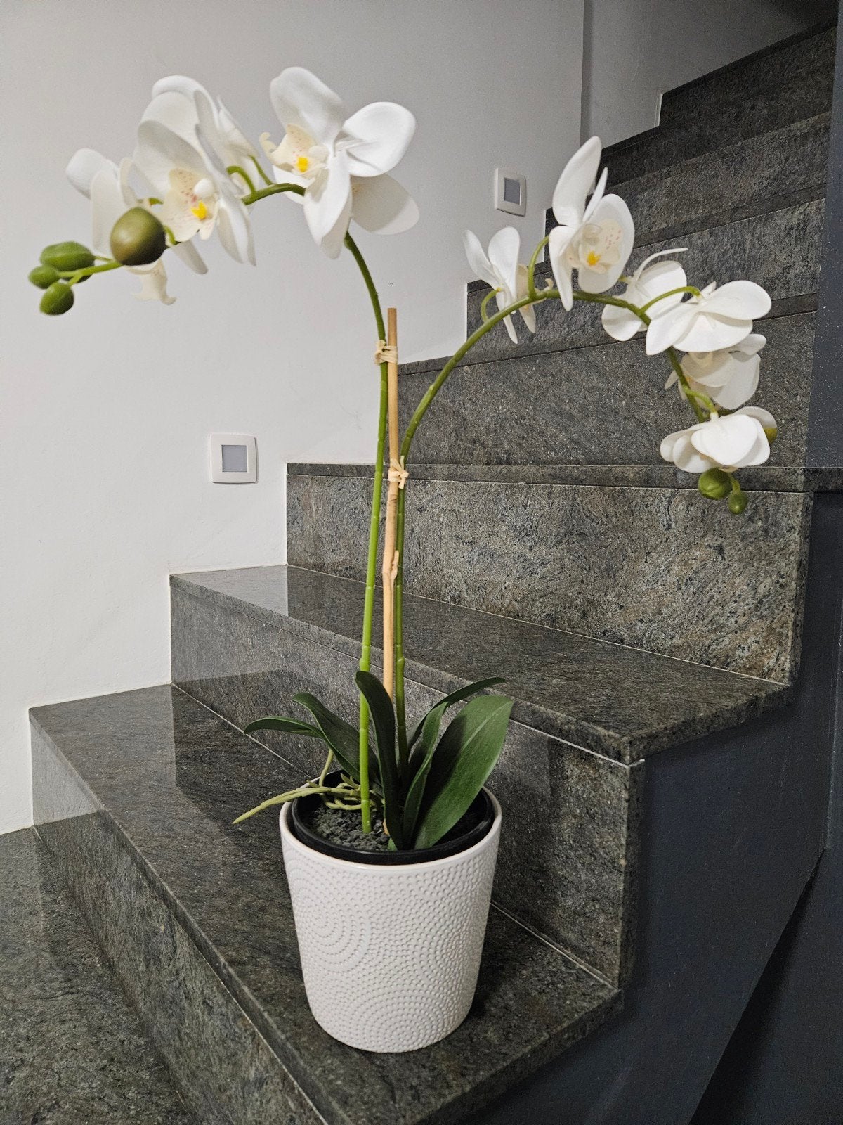 Orchidée artificielle de 55cm, Maison & Meubles, 55 cm, Blanc, Plante artificielle, Utilisé