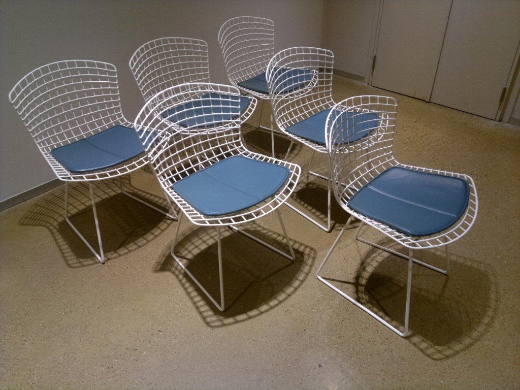 Knoll Bertoia side chair, Ophalen, Gebruikt, Wit, Metaal