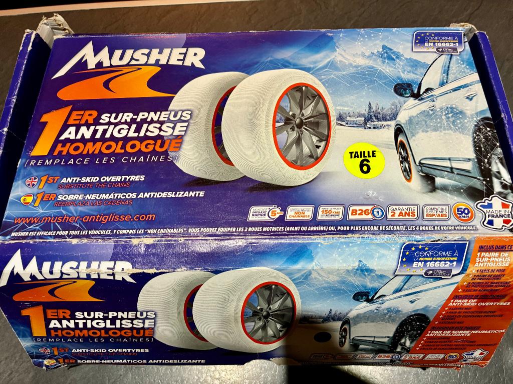 Chaussettes neige Musher taille 6 - jamais utilisées, Enlèvement, Neuf