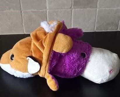 Knuffel nijlpaard en vos 2 in 1, Ophalen of Verzenden, Gebruikt