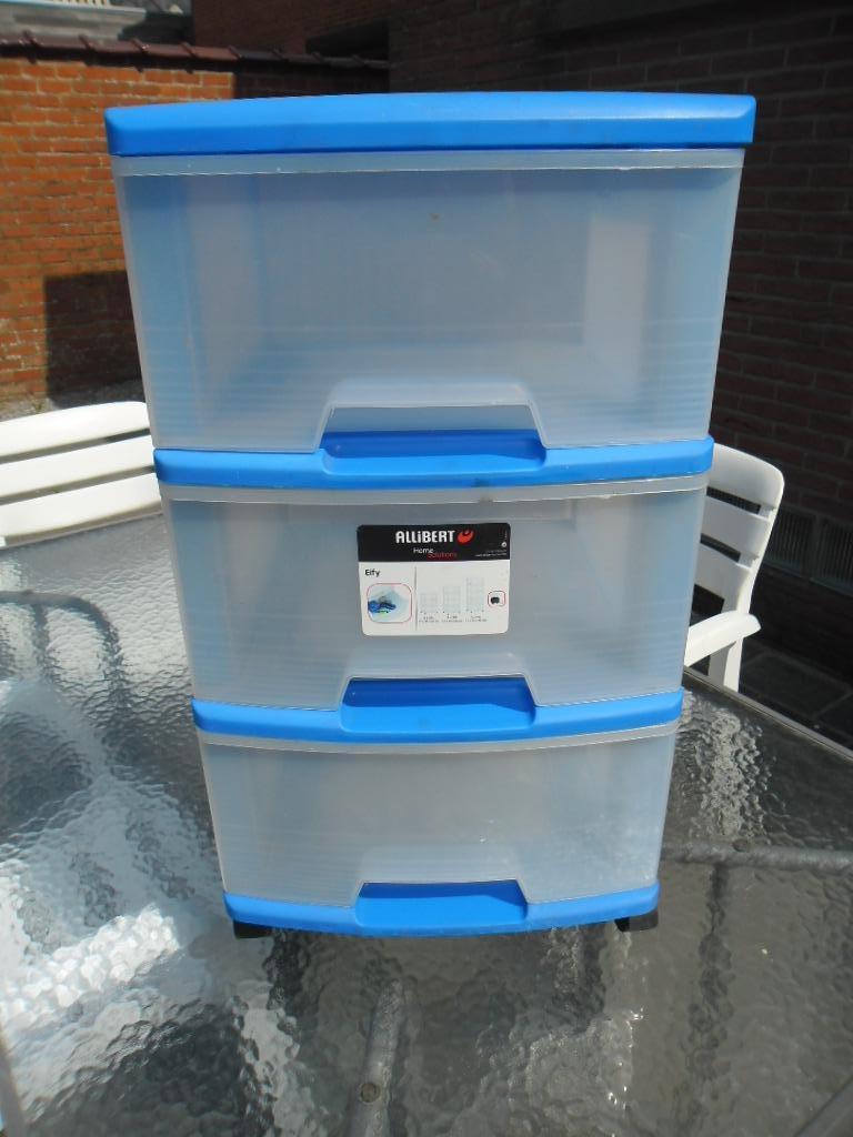 2 X Colonne 3 bacs Allibert Eify sur roulettes neufs, Enlèvement, Neuf, Synthétique