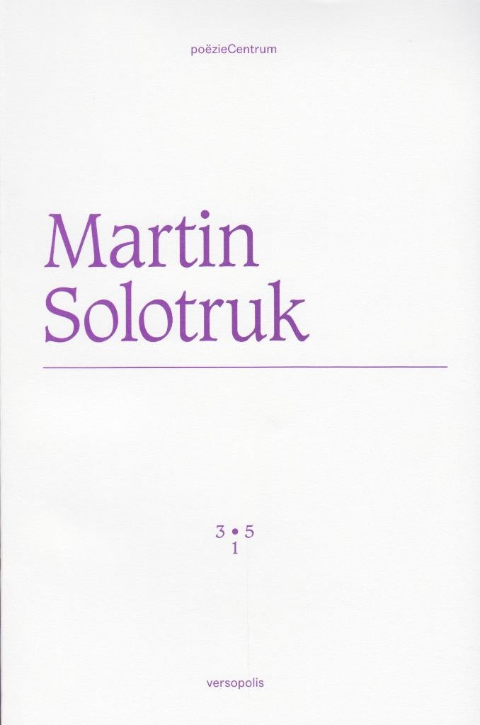 2015 - Martin Solotruk, Neuf, Un auteur, Martin Solotruk, Envoi