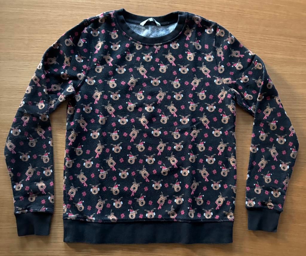 Pull de Noël noir avec impression rennes - S - 9€, C&A, Ophalen of Verzenden, Zo goed als nieuw