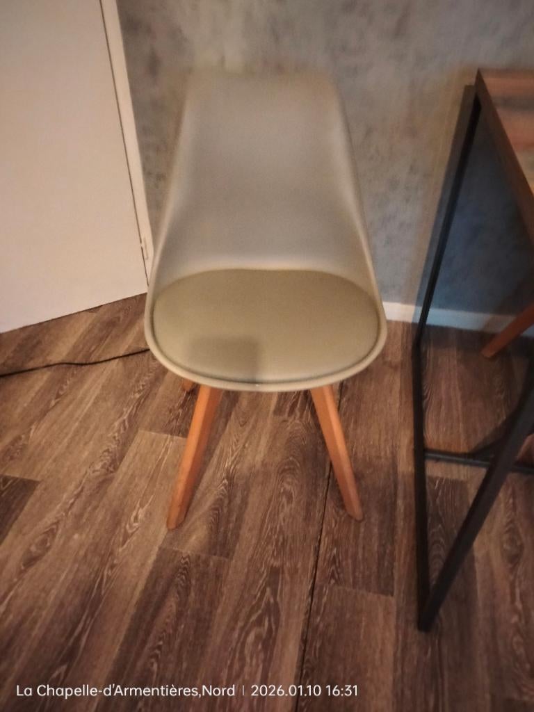 Table style industrielle plus 6 chaises, Maison & Meubles, 150 à 200 cm, Enlèvement, Utilisé, 50 à 100 cm