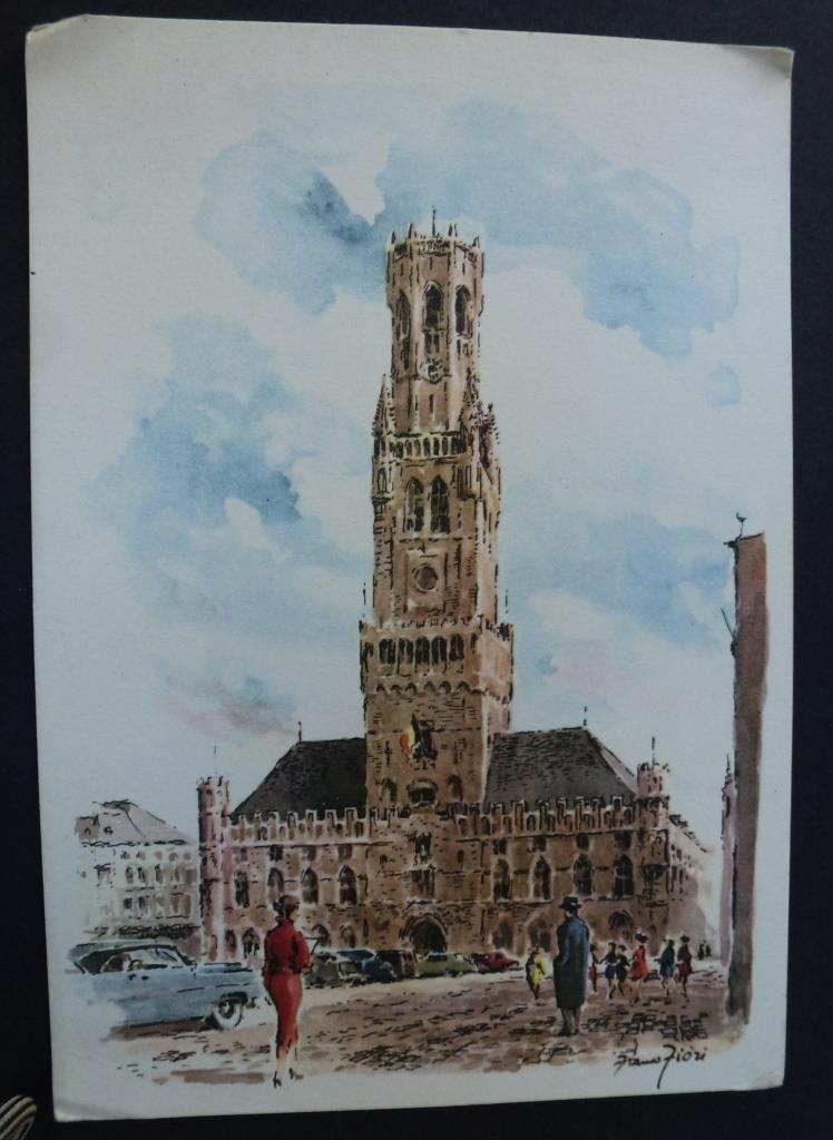 oude prentkaart Brugge Het Belfort, Verzamelen, Verzenden, Ongelopen, West-Vlaanderen