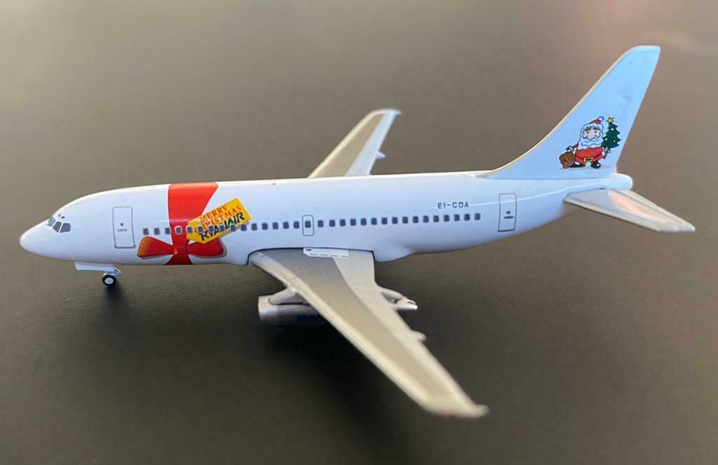 2x Ryanair Boeing 737-200 Herpa Wings Eircell + Merry Christ, Zo goed als nieuw, Schaalmodel