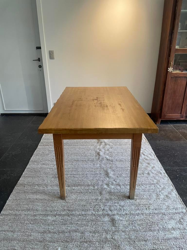 Massieve houten tafel, Ophalen, Gebruikt, 50 tot 100 cm, 150 tot 200 cm
