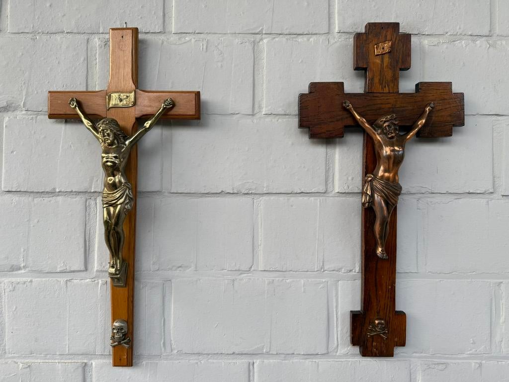 Paar religiueze kruizen., Antiek en Kunst, Ophalen