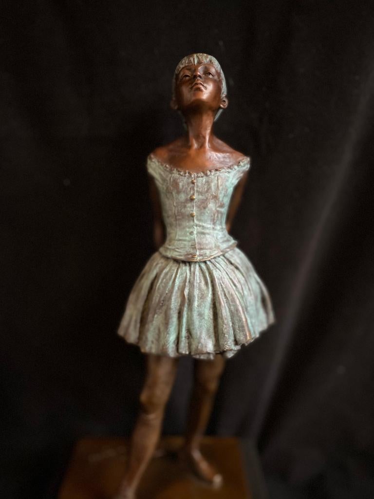 Bronzen ballerina Degas subtiel gekleurd 40cm!! zuiver brons, Antiek en Kunst, Ophalen of Verzenden