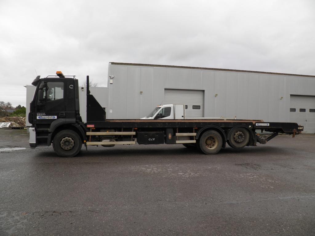 Iveco stralen 360 plateau porte engins 29.000€ htva, Auto's, Automaat, Euro 5, Iveco, Wit