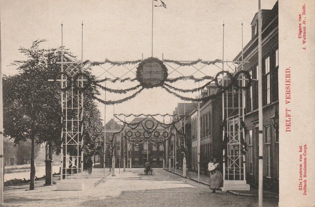 Delft versierd XIIe Lustrum van het Delftsch studenten corps, Collections, Cartes postales | Pays-Bas, Envoi, Non affranchie, Hollande-Méridionale