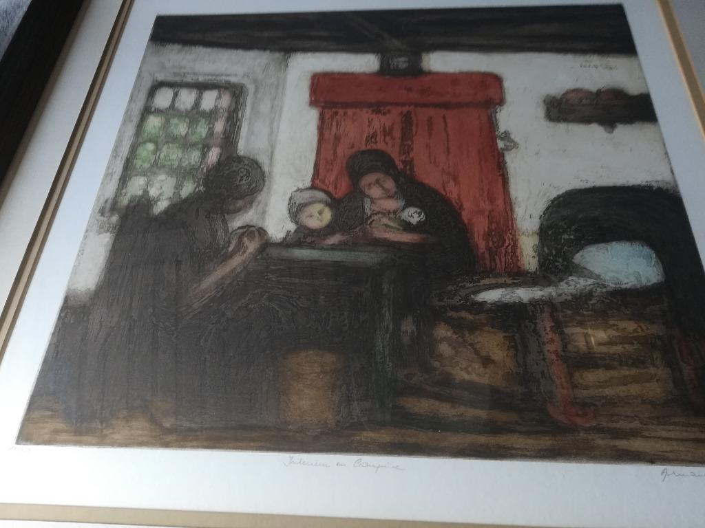 Une eau forte couleur, Antiquités & Art, Art | Peinture | Classique, Enlèvement