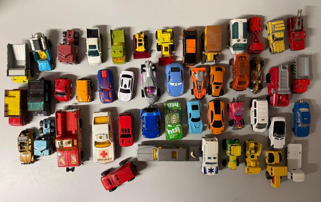 Lot 47 modelauto’s Majorette-Matchbox-Hotwheels en andere, Ophalen of Verzenden, Gebruikt, Auto, Matchbox