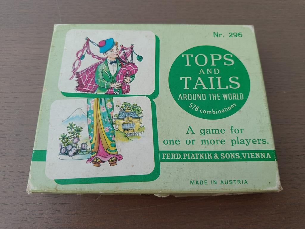 Spel: Tops and Tails - around the world, Een of twee spelers, Ophalen of Verzenden, Gebruikt, Piatnik
